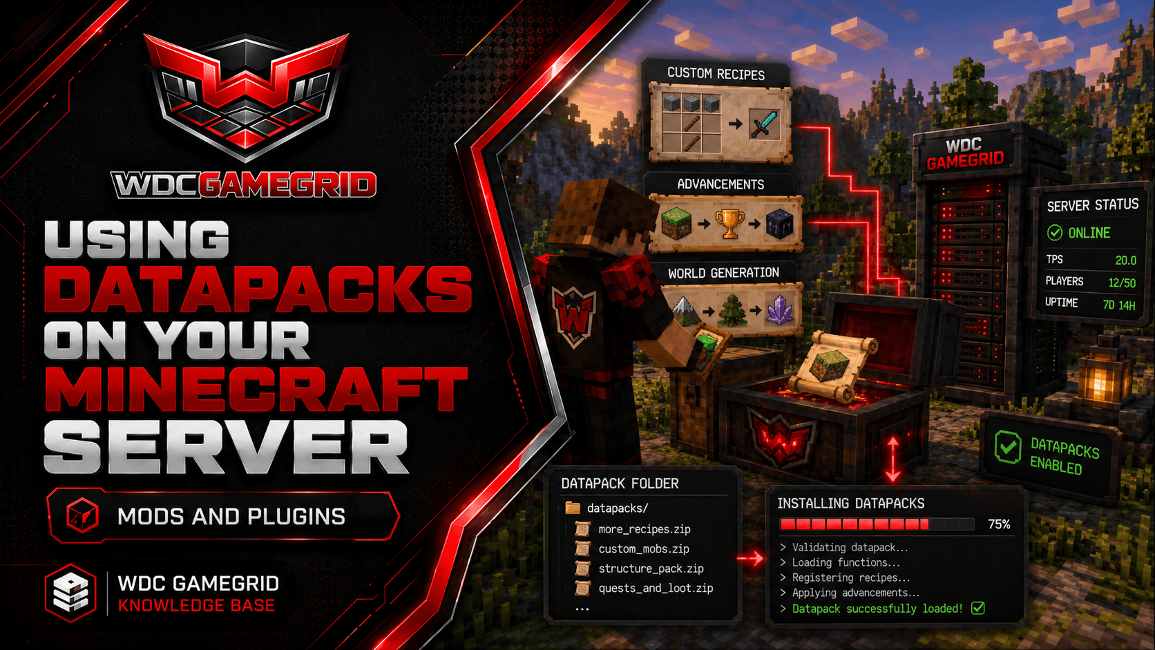 Using Datapacks on Your Minecraft Server - visual guide